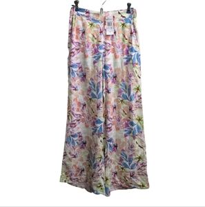 NWT Roxy midnight avenue high rise pull on wide leg tropical beach pants XS